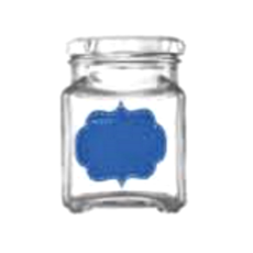Consol Jar (Square) with Blue Colour Notes  